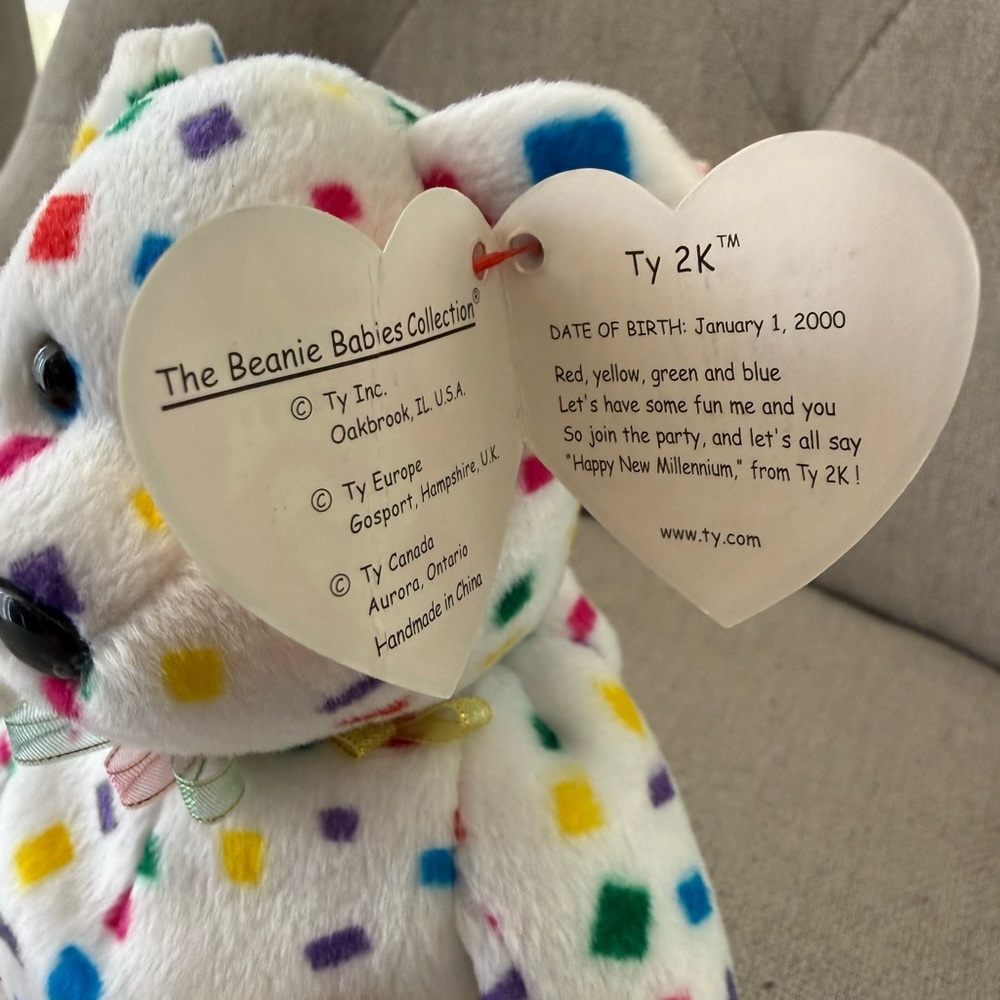 Ty Beanie Baby 'Confetti' Plush Bear - TY 2K - Picture 3 of 4